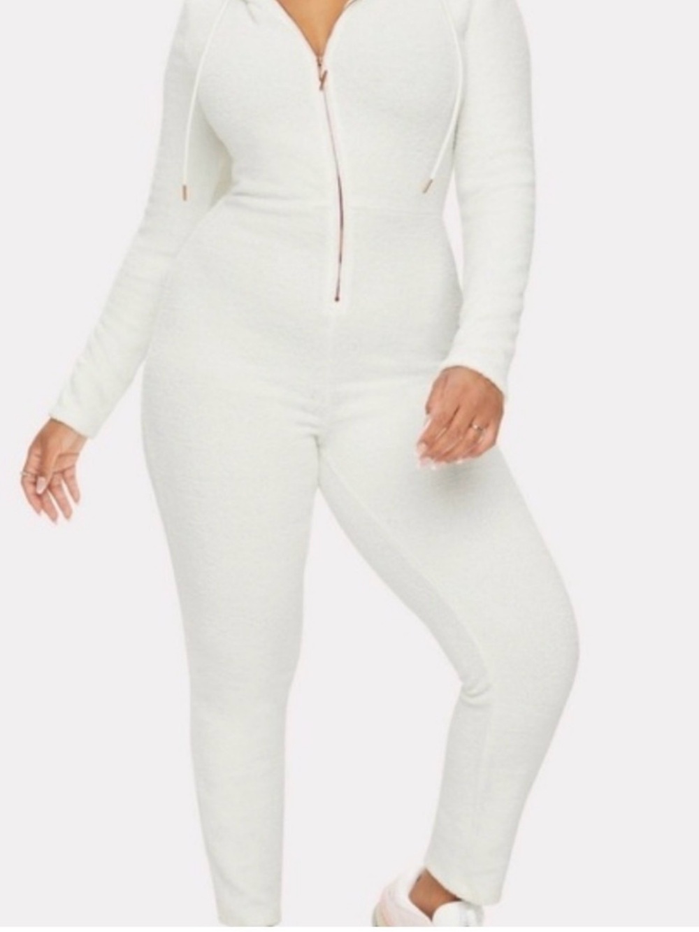 YITTY Ivory Long-Sleeve Zip Front Jumpsuit-FABLETICS